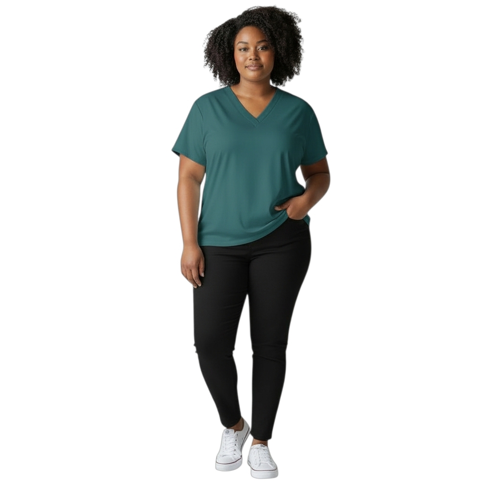 *Mandala Scrub Top Lot of 2 Women 2xl Short Sleeve Hunter Green Equa-Tek Fabric